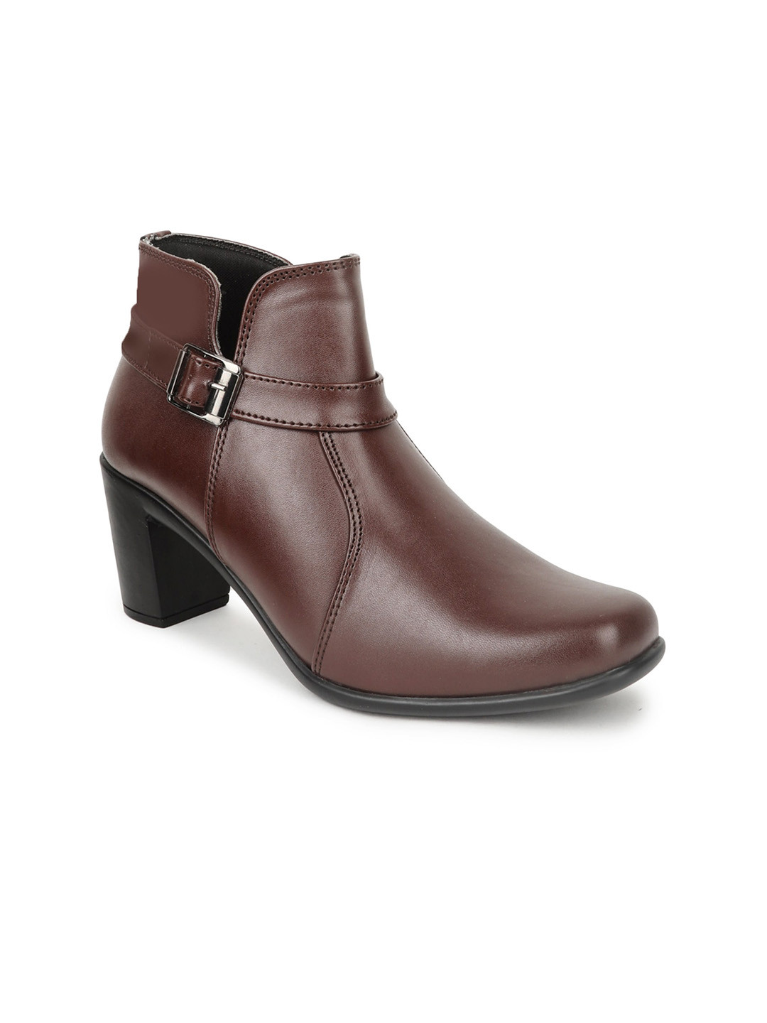 VALIOSAA Women Brown Solid Cow Boy Boots