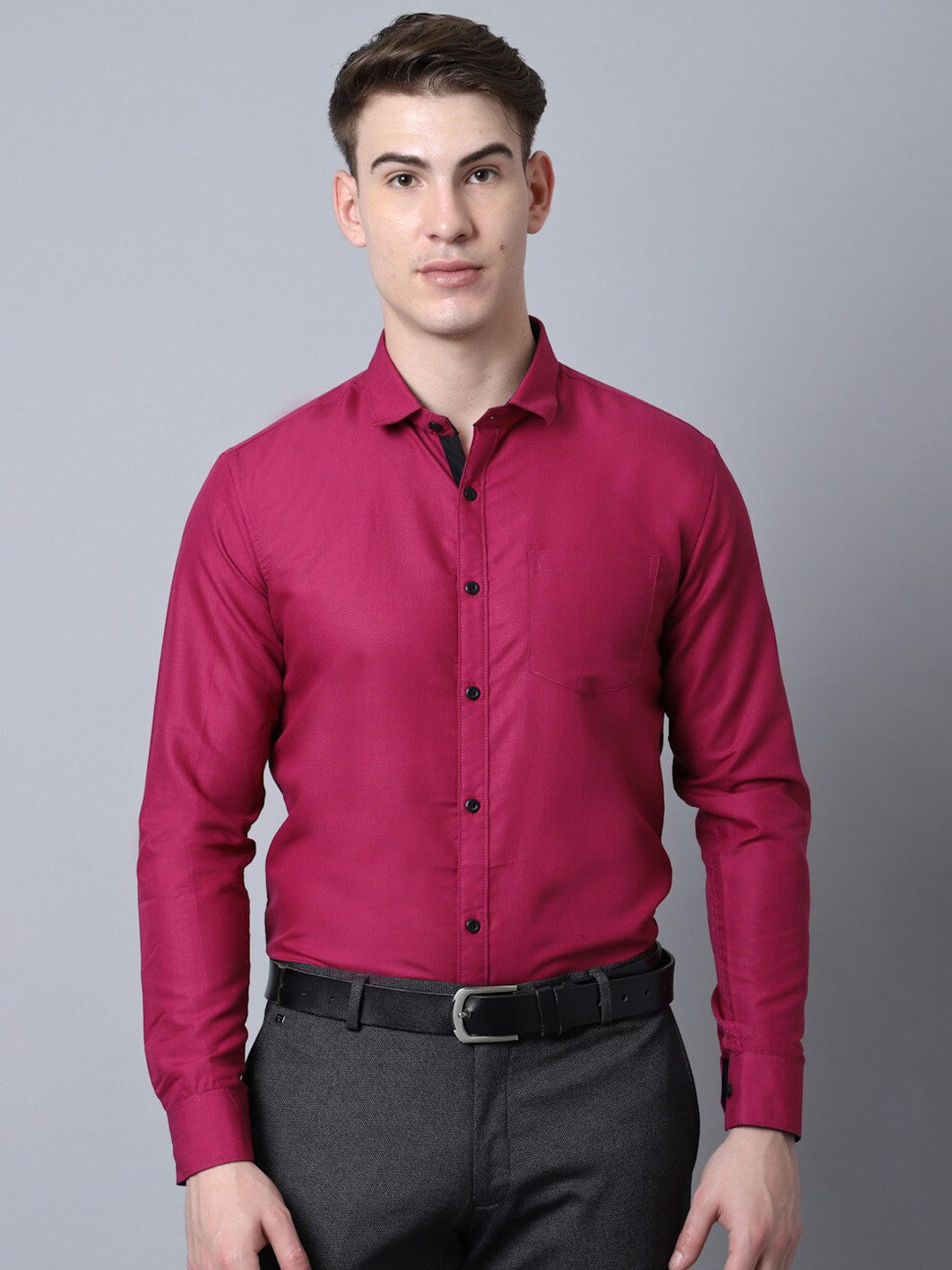 Majestic Man Men Red Slim Fit Formal Shirt