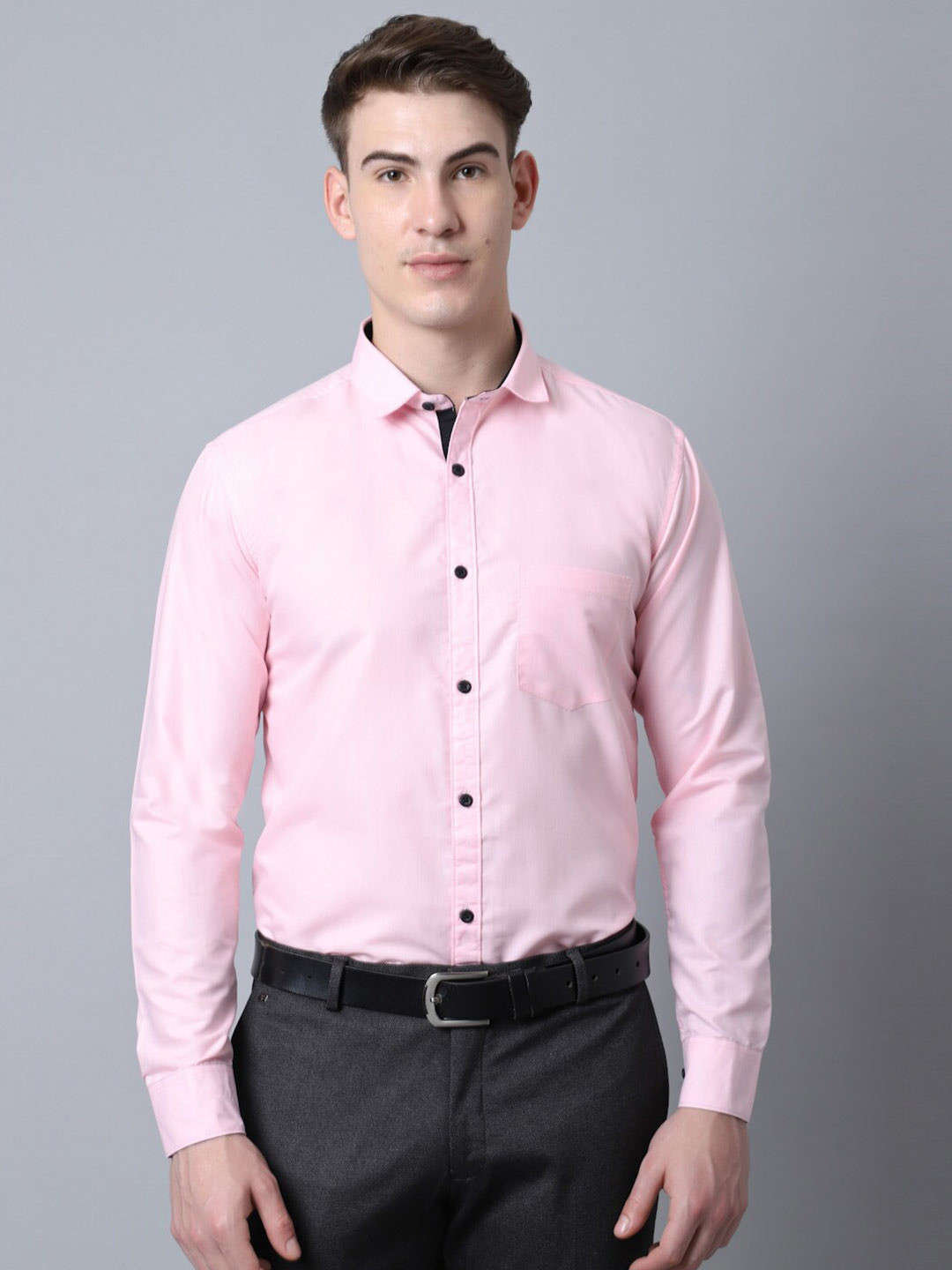 Majestic Man Men Pink Solid Slim Fit Formal Shirt