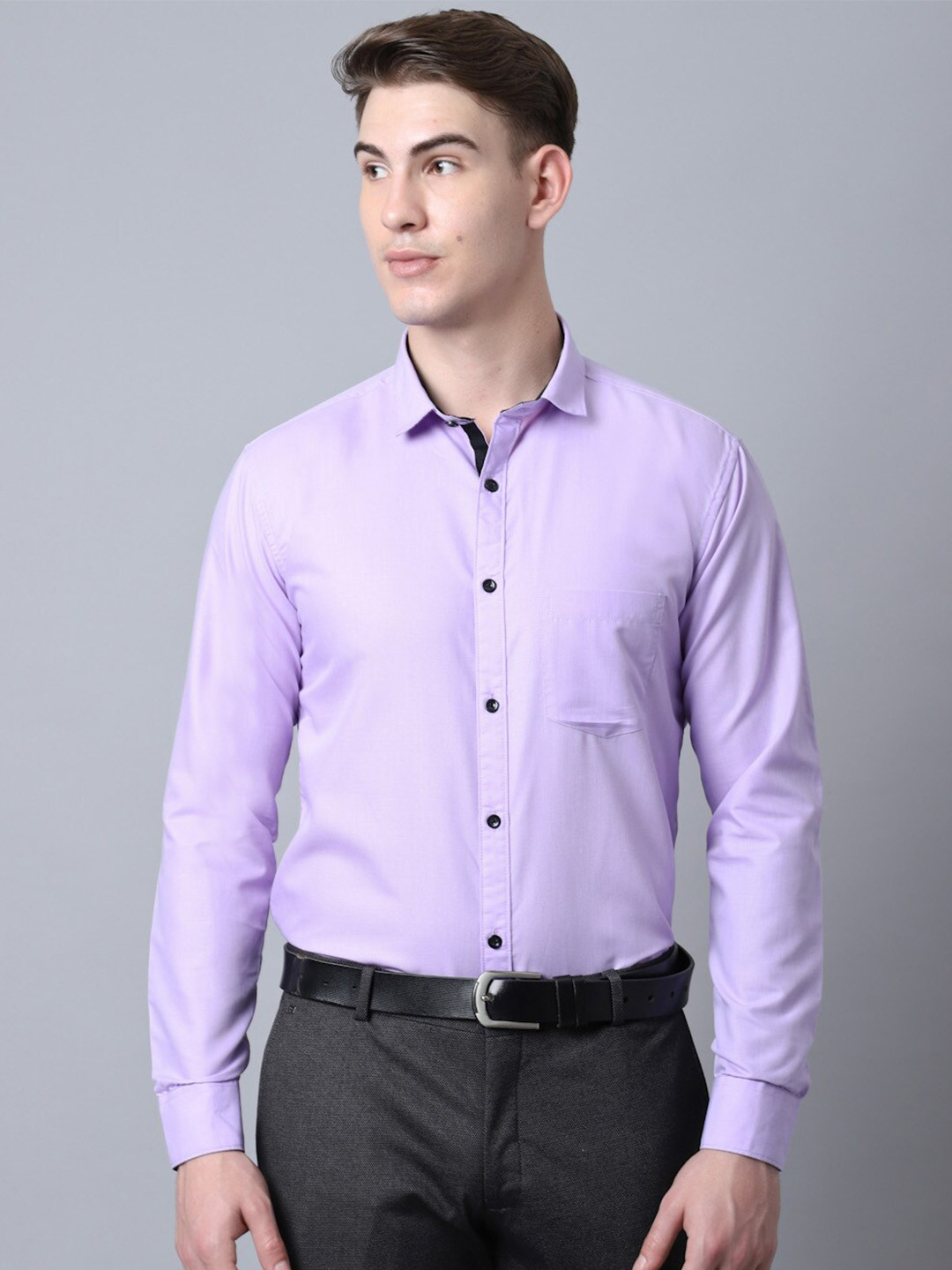Majestic Man Men Lavender Slim Fit Formal Shirt