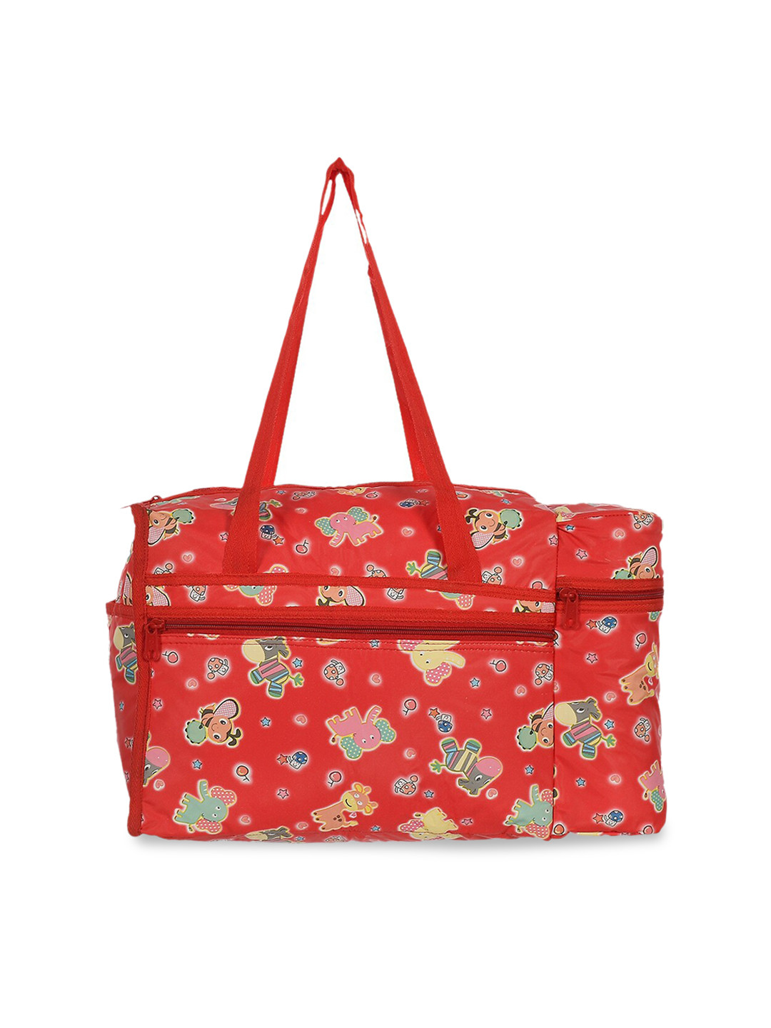 Kuber Industries Red Animal Printed Oversized Structured Shoulder Bag