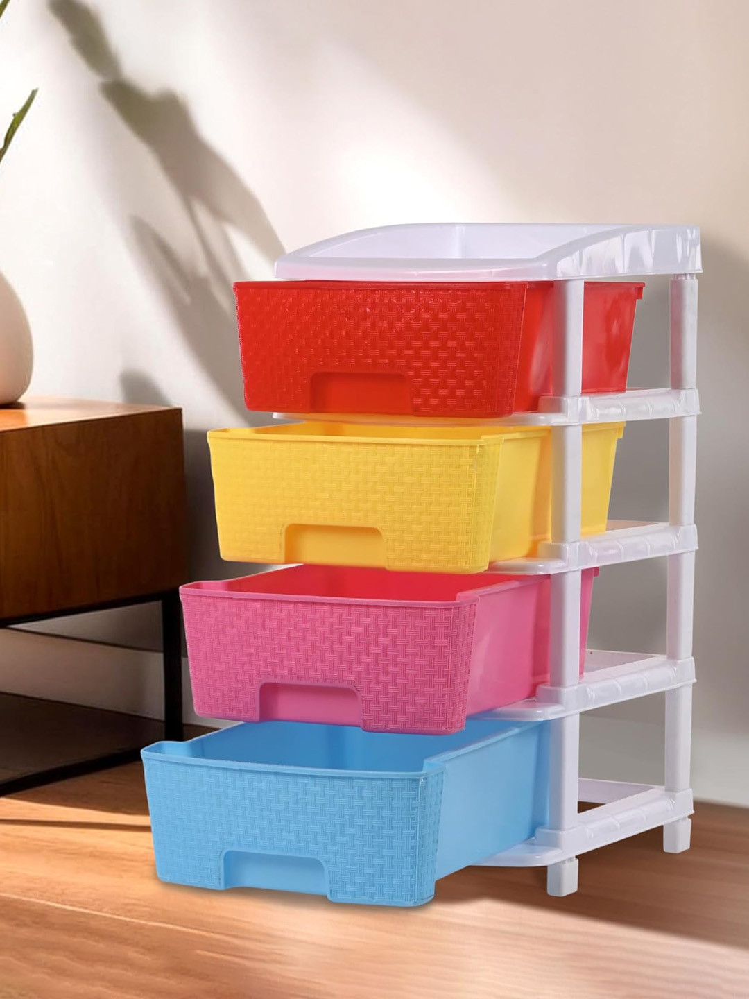 Kuber Industries  Multicolour Plastic Storage Kitchen Rack 4 Drawers