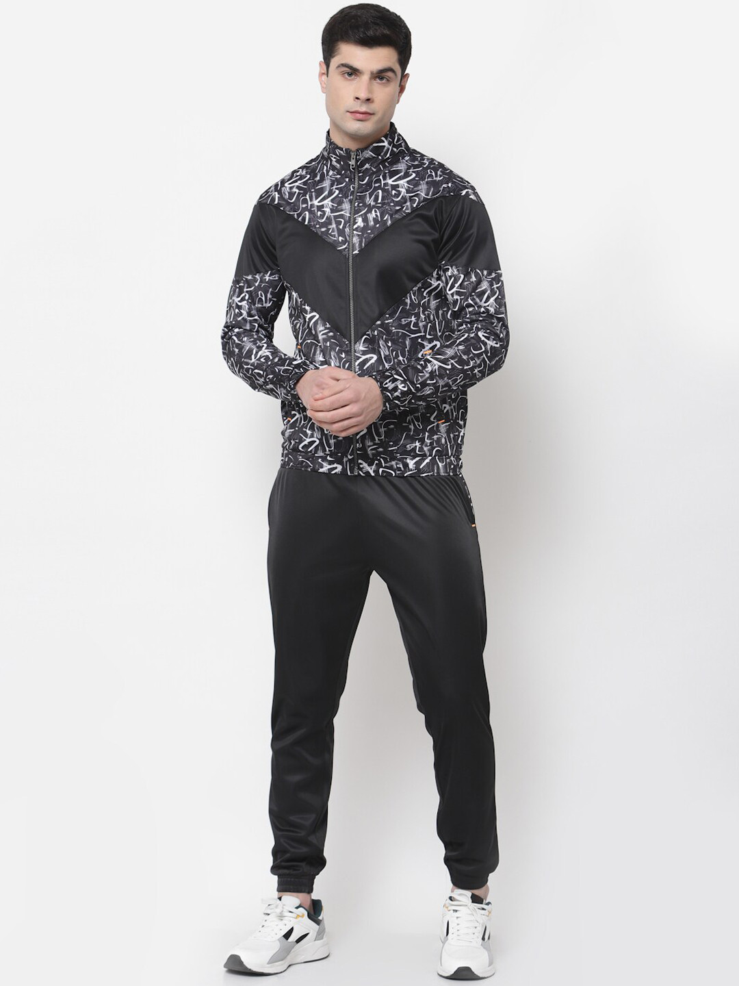 OFF LIMITS Men Black Self-Design Tracksuits