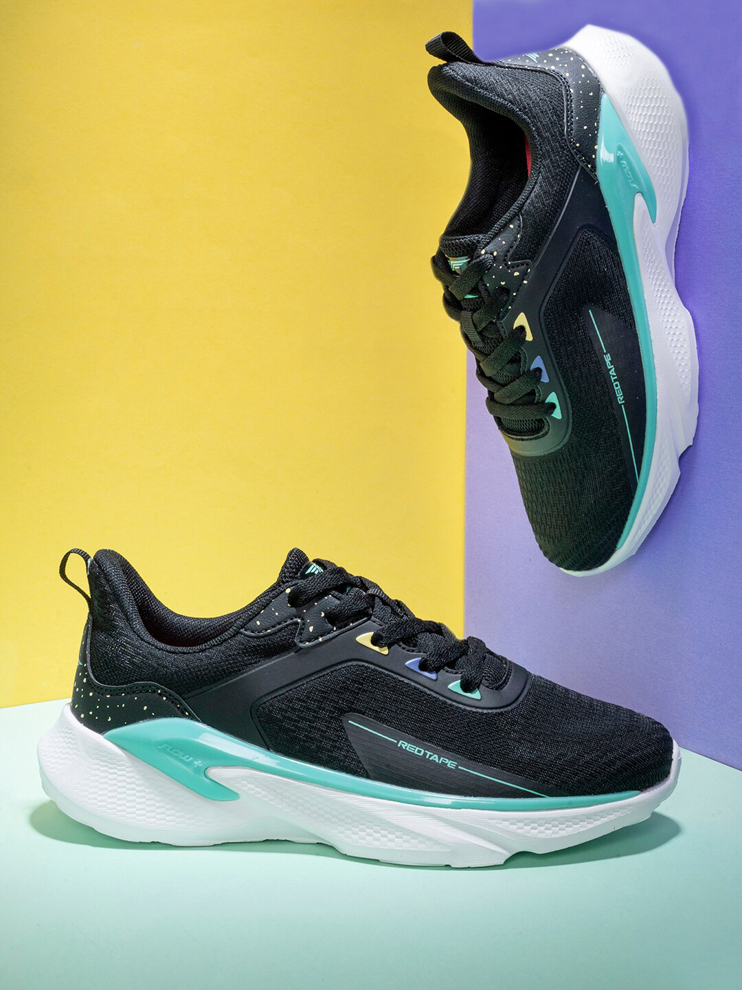 Red Tape Women Black Mesh Walking Shoes