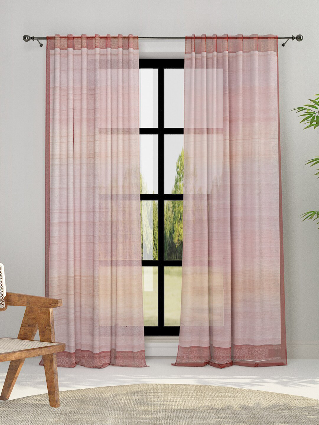 Fabindia Rust Long Door Curtain