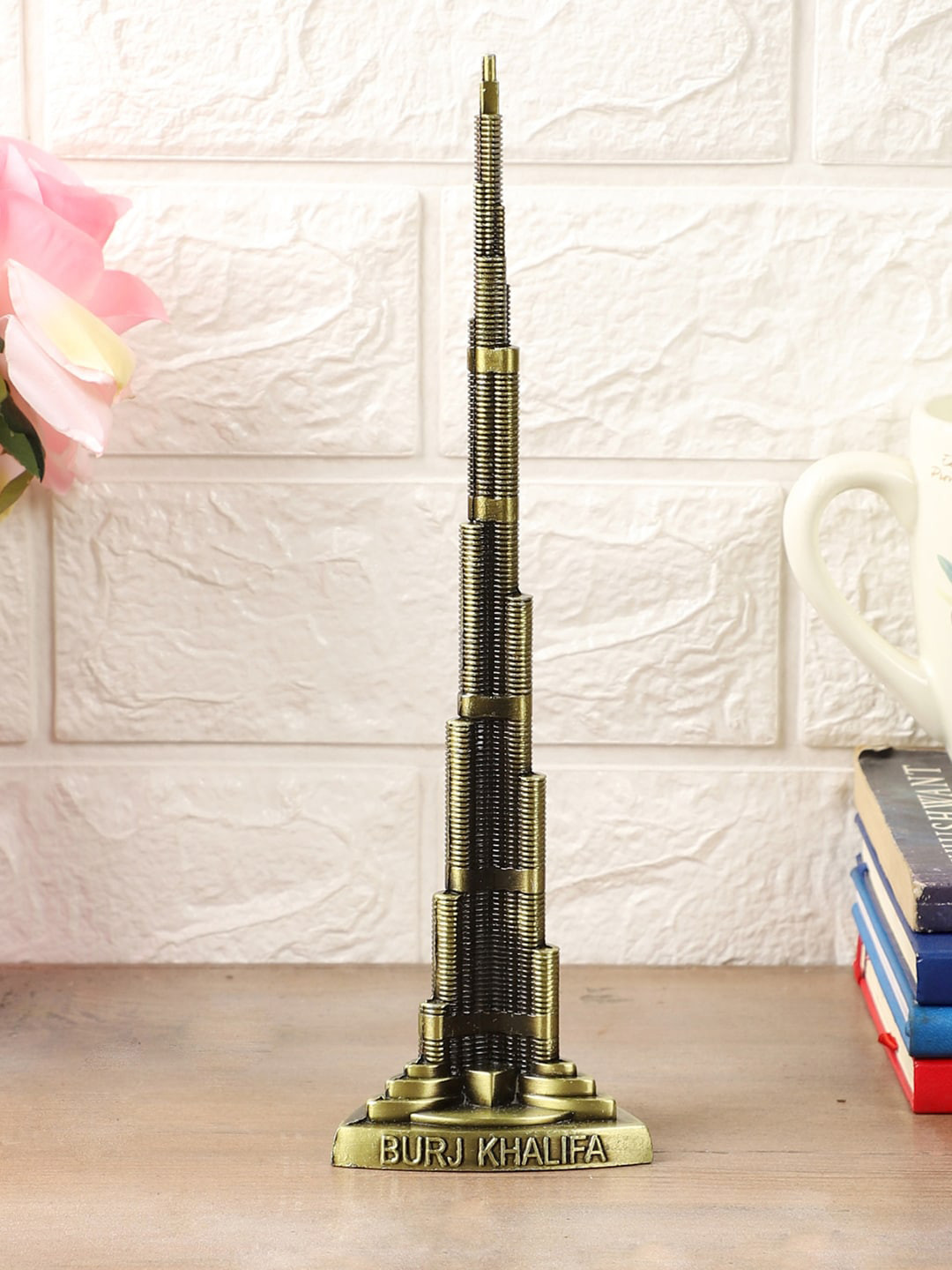 EXIM DECOR Burj Khalifa Metal Living Room Medium Showpiece - 8.5 Inches