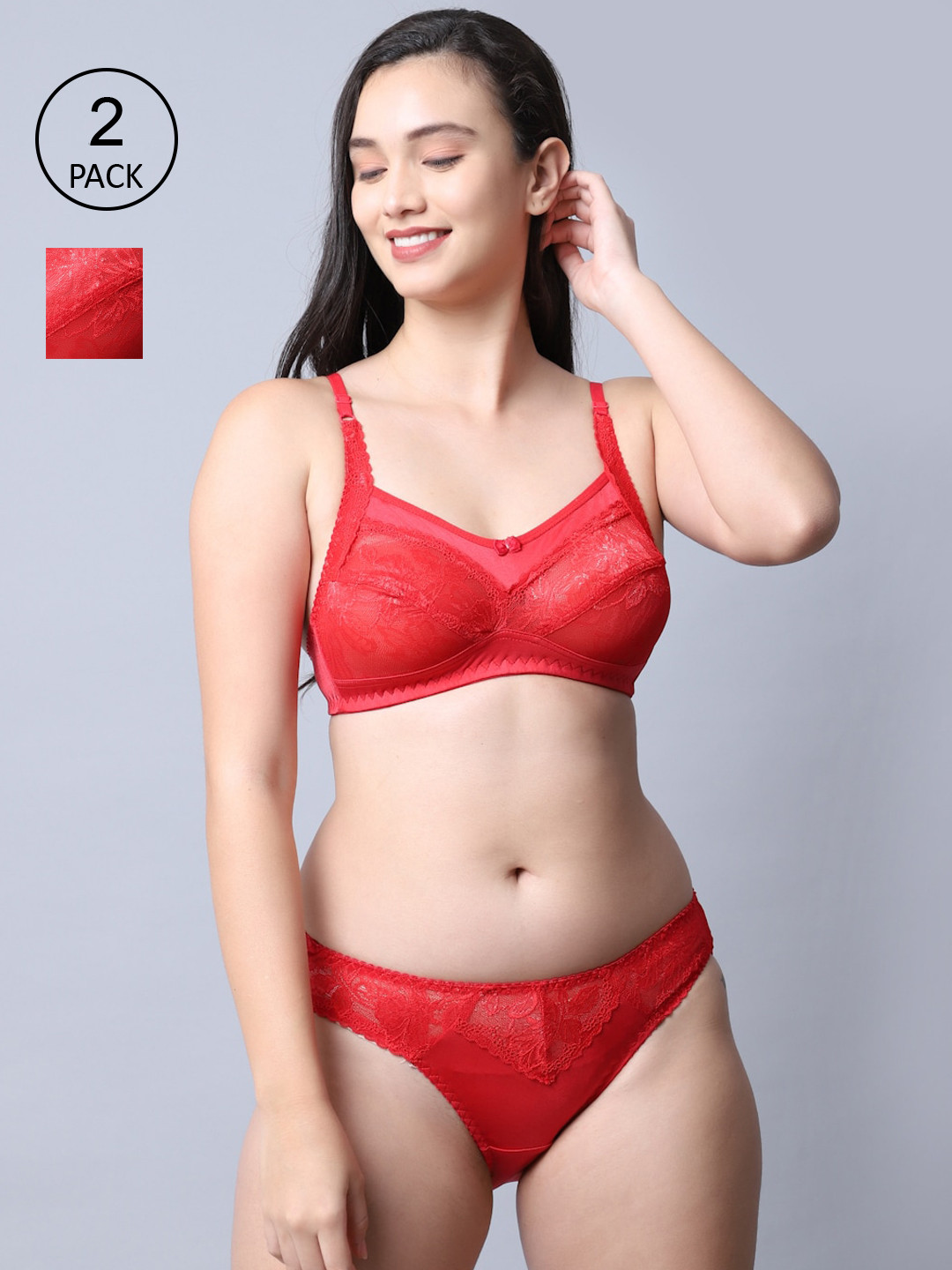 GRACIT Women Pack Of 2 Self Design Lingerie Set LST01-03-03-30