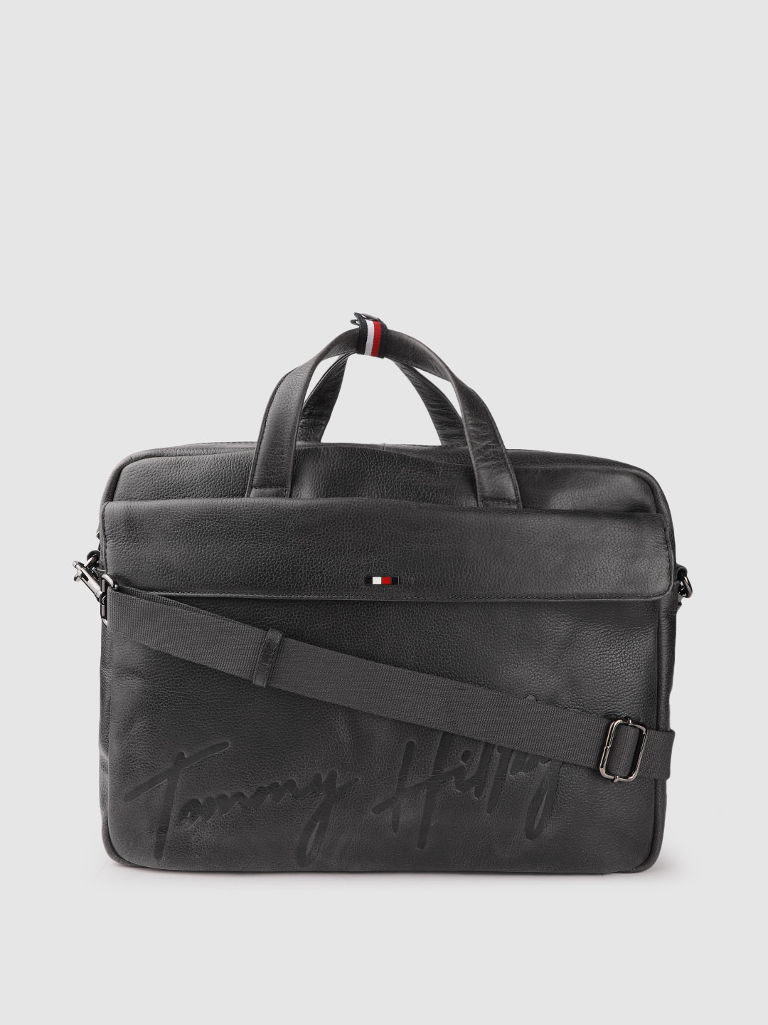 Tommy Hilfiger Men Navy Blue Brand Logo Laptop Bag