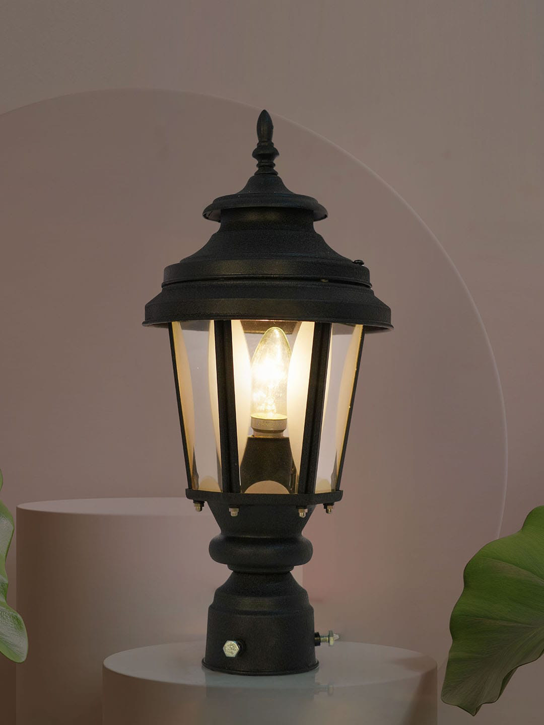 Fos Lighting Black Solid Exterior Gate Light