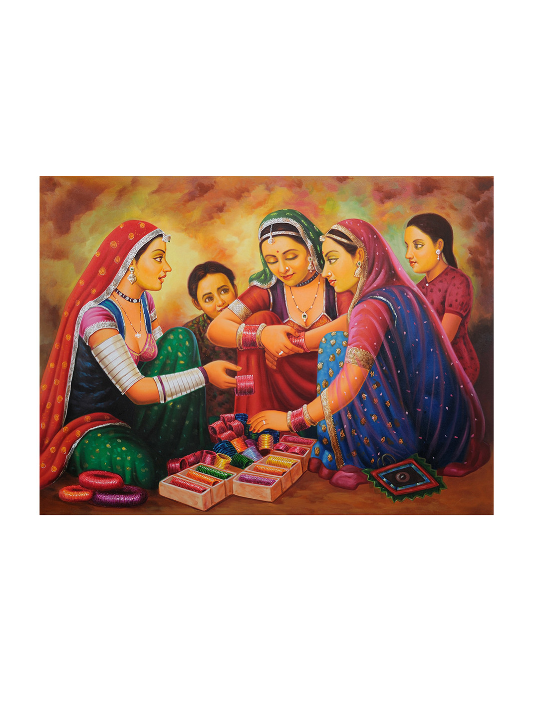 Exotic India Retail Therapy At Godhuli - Oil Painting on Canvas