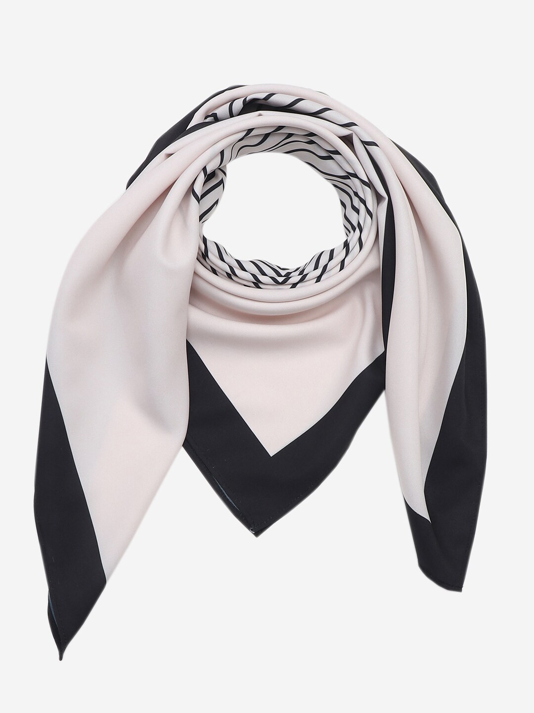 Beau Design Women White & Black Printed Scarf