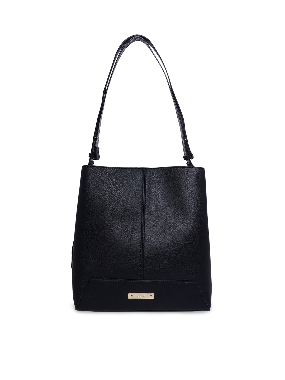 ALDO Black PU Structured Shoulder Bag with Tasselled