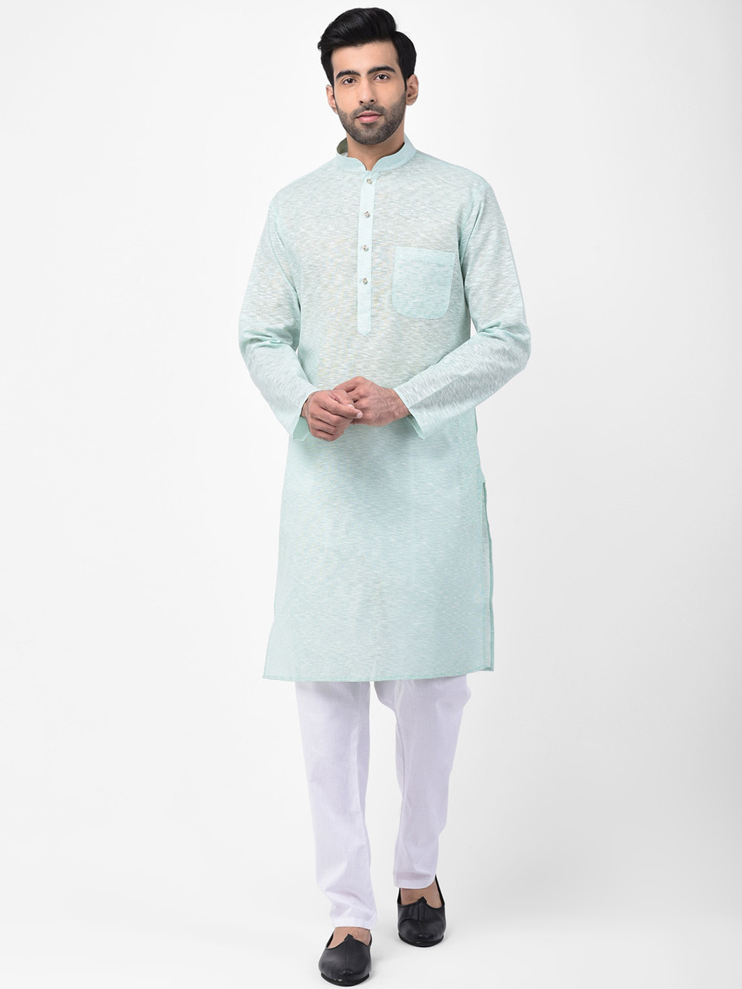 SG LEMAN Men Green Pure Cotton Kurta with Pyjamas