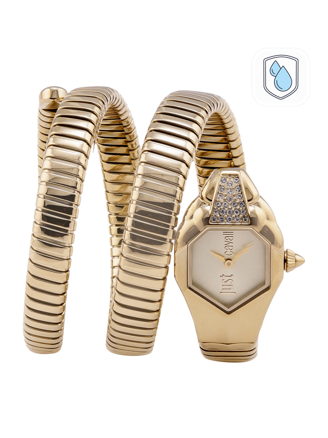 Just Cavalli Women Gold-Toned Dial & Wrap Around Straps Analogue Watch JC1L022M0025