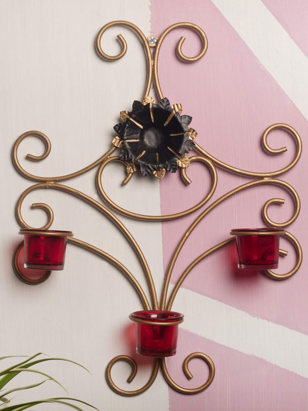 Home Sparkle Unisex Gold Candle Holders