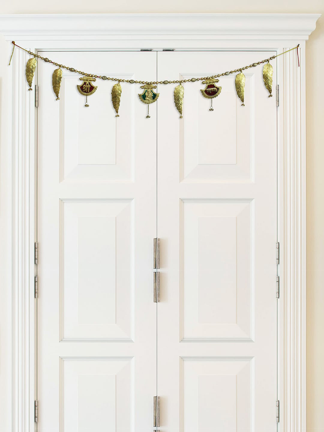 Home Sparkle Gold-Toned Shri Ganesha Namaha Toran For Wall