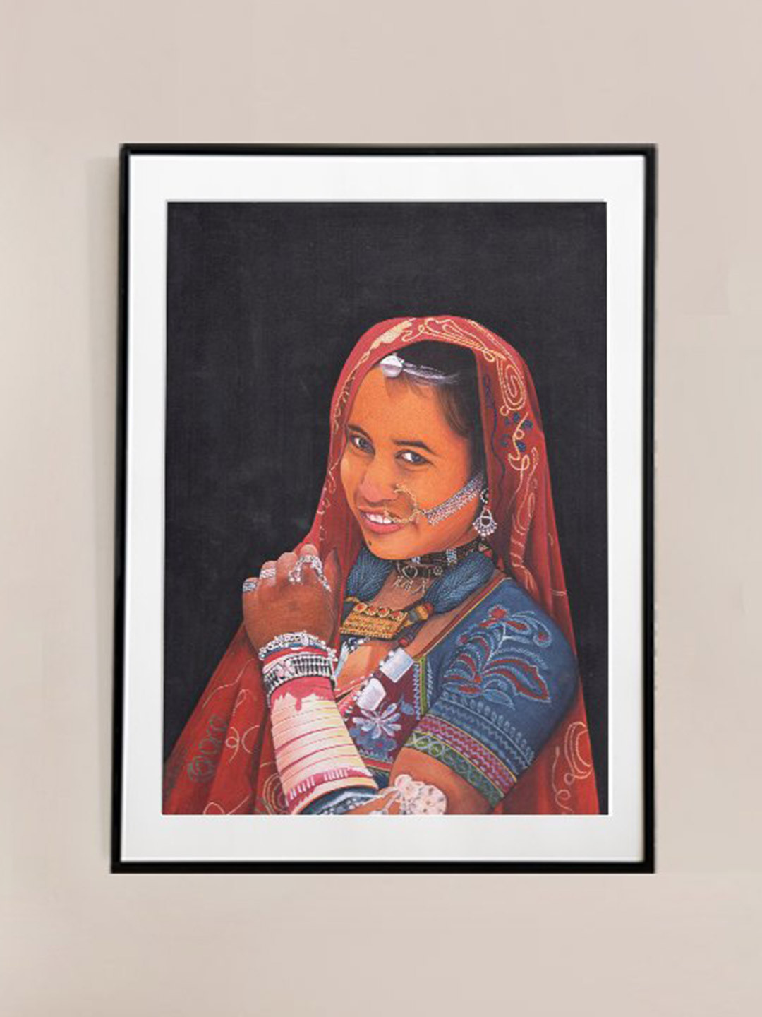 Exotic India Red Gypsies of India Series Painting Wall Art