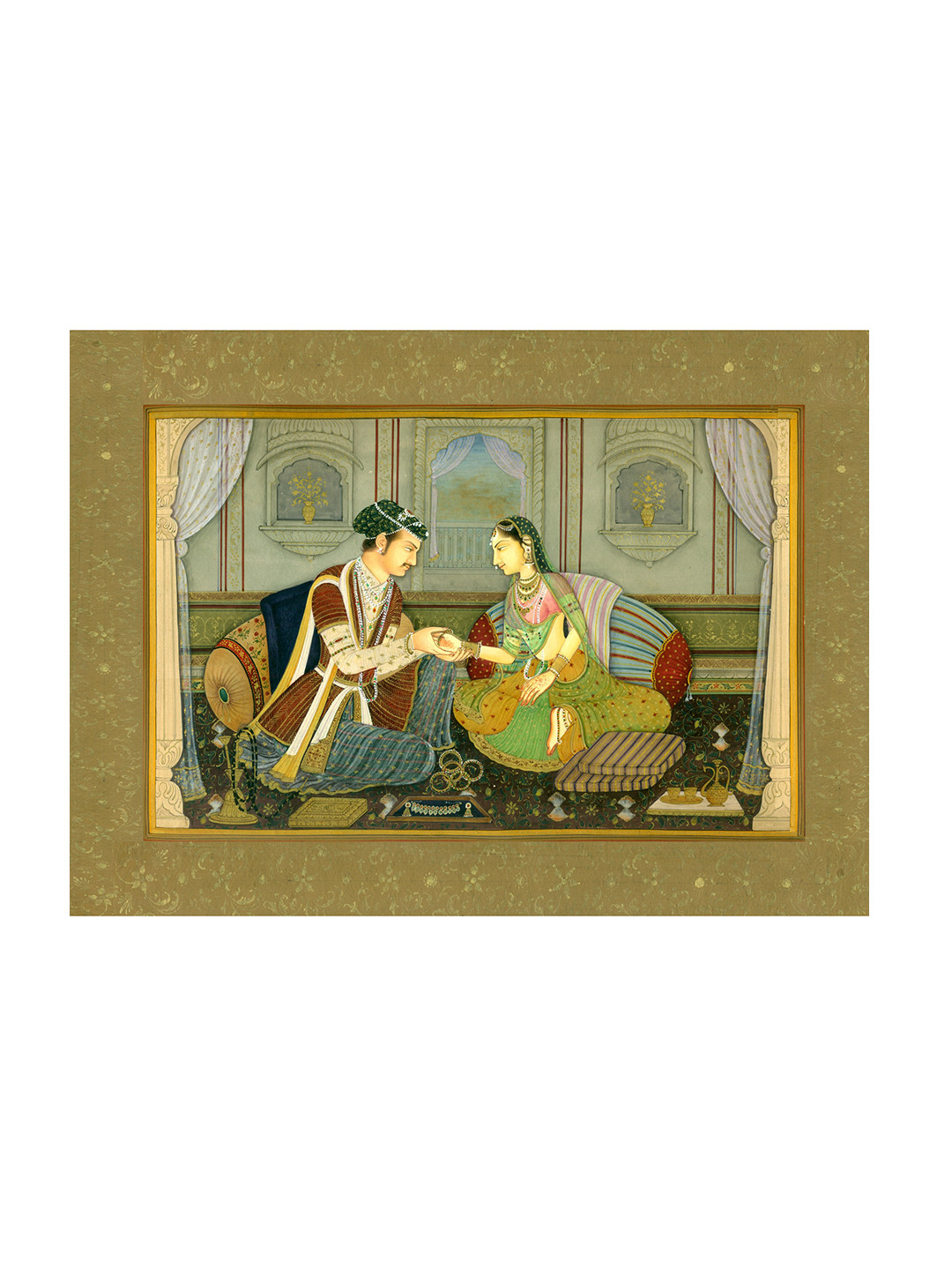 Exotic India Bangles as a Token of Love Miniature Painting On Paper