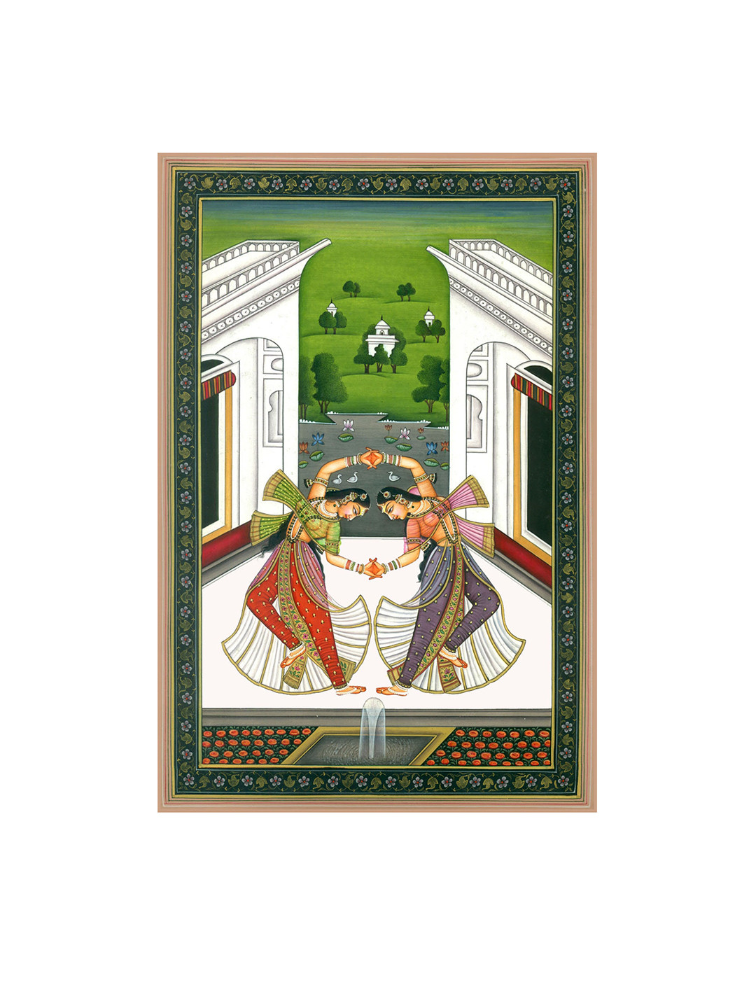 Exotic India Paper Wall Rectangle Paintings Wall Art -7 x 11 In