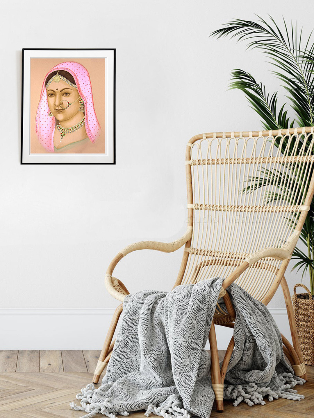 Exotic India Portrait of an Indian Bride - Water Color Painting On Paper