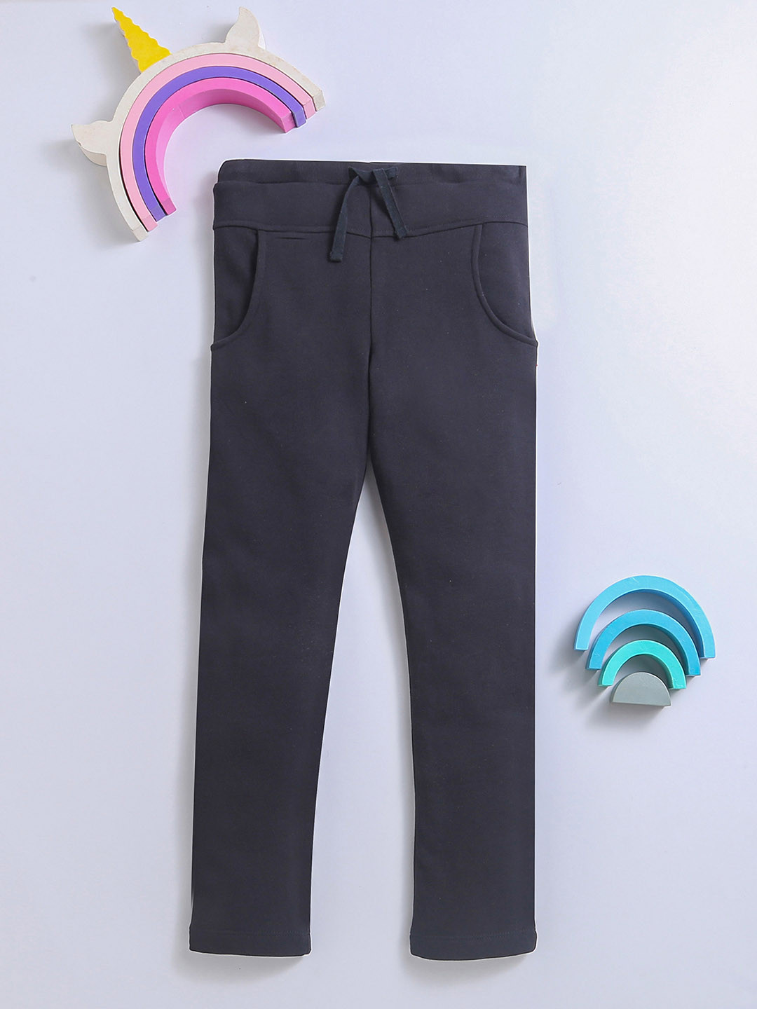 Nino Bambino Boys Black Solid Pure Cotton Track Pants