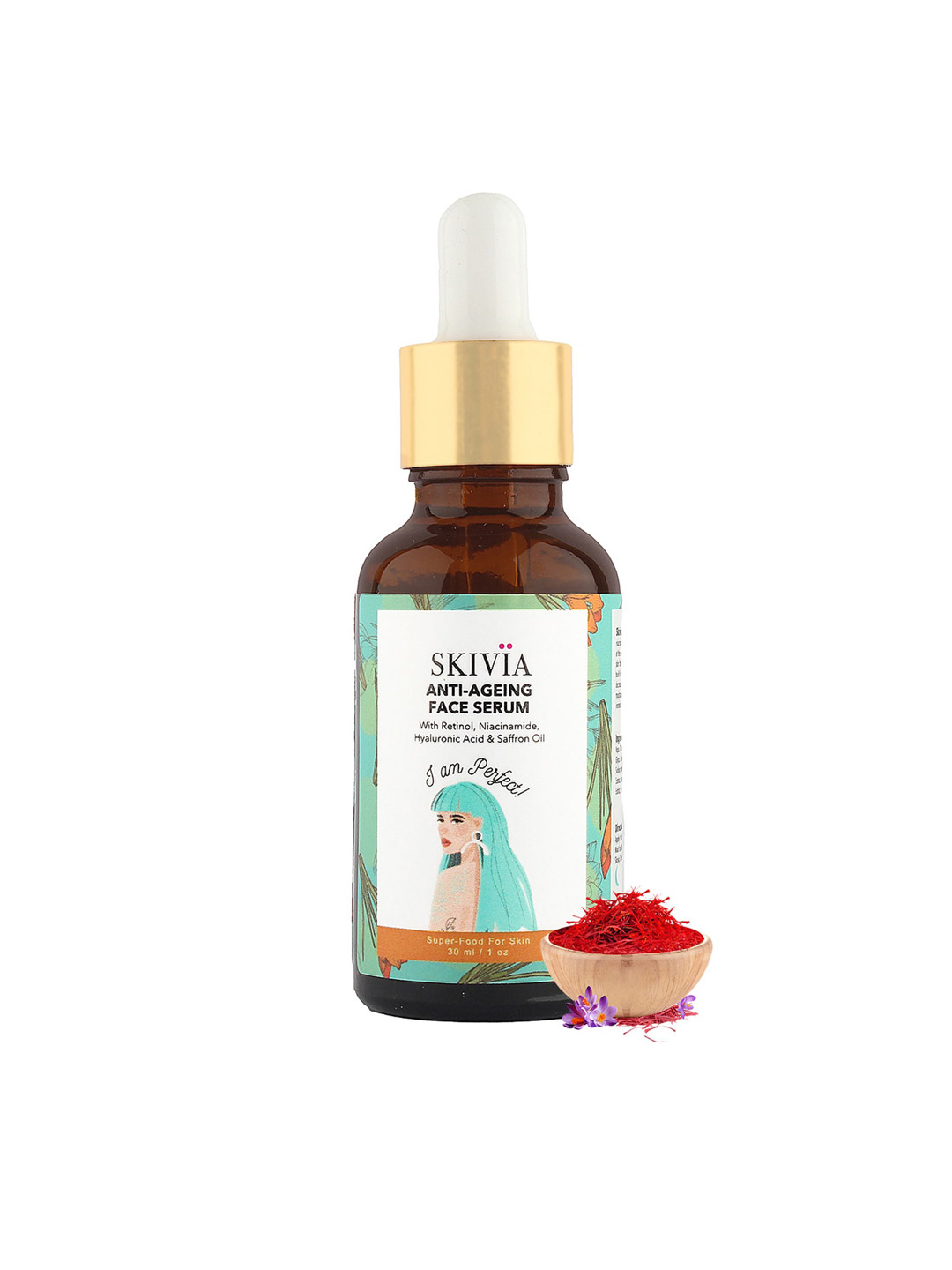 SKIVIA Anti-Aging Face Serum with Retinol & Saffron Oil for Plump Skin - 30 ml
