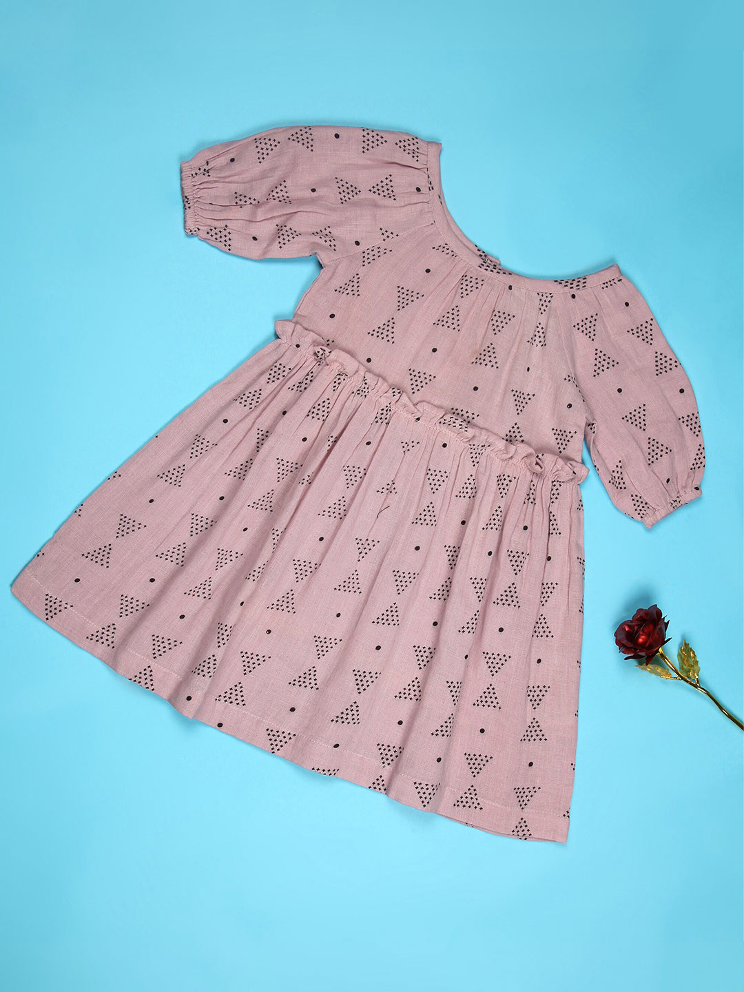 Ka-mee Purple Cotton Printed Dress