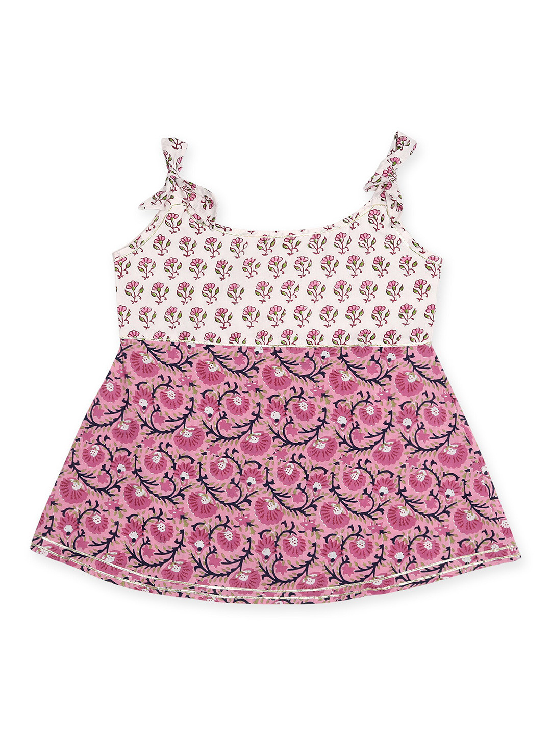 Ka-mee White Printed Cotton Dress