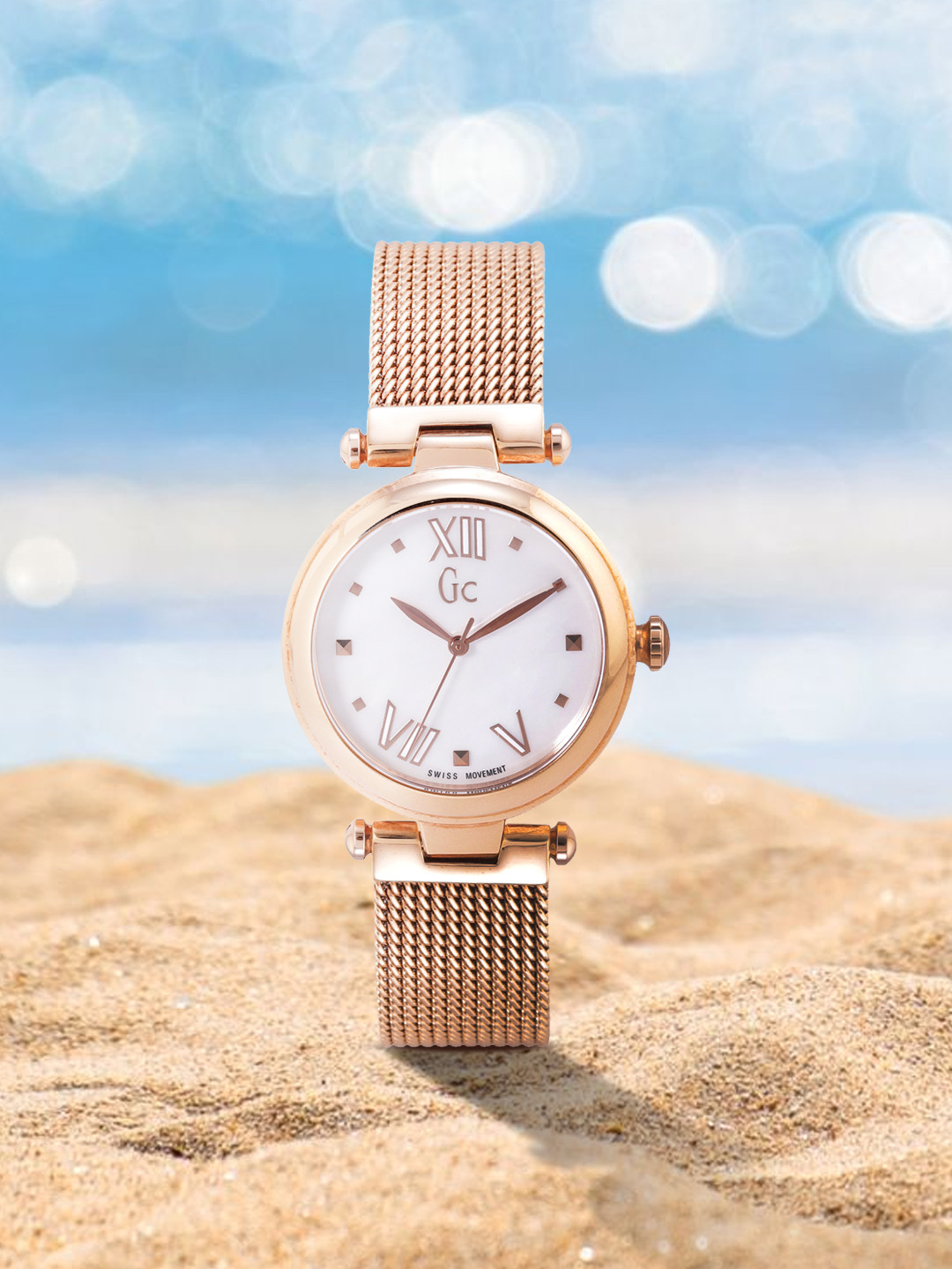 GC GUESS COLLECTION PureChic White Round Dial Women Quartz Analog Watch - Y31002L1