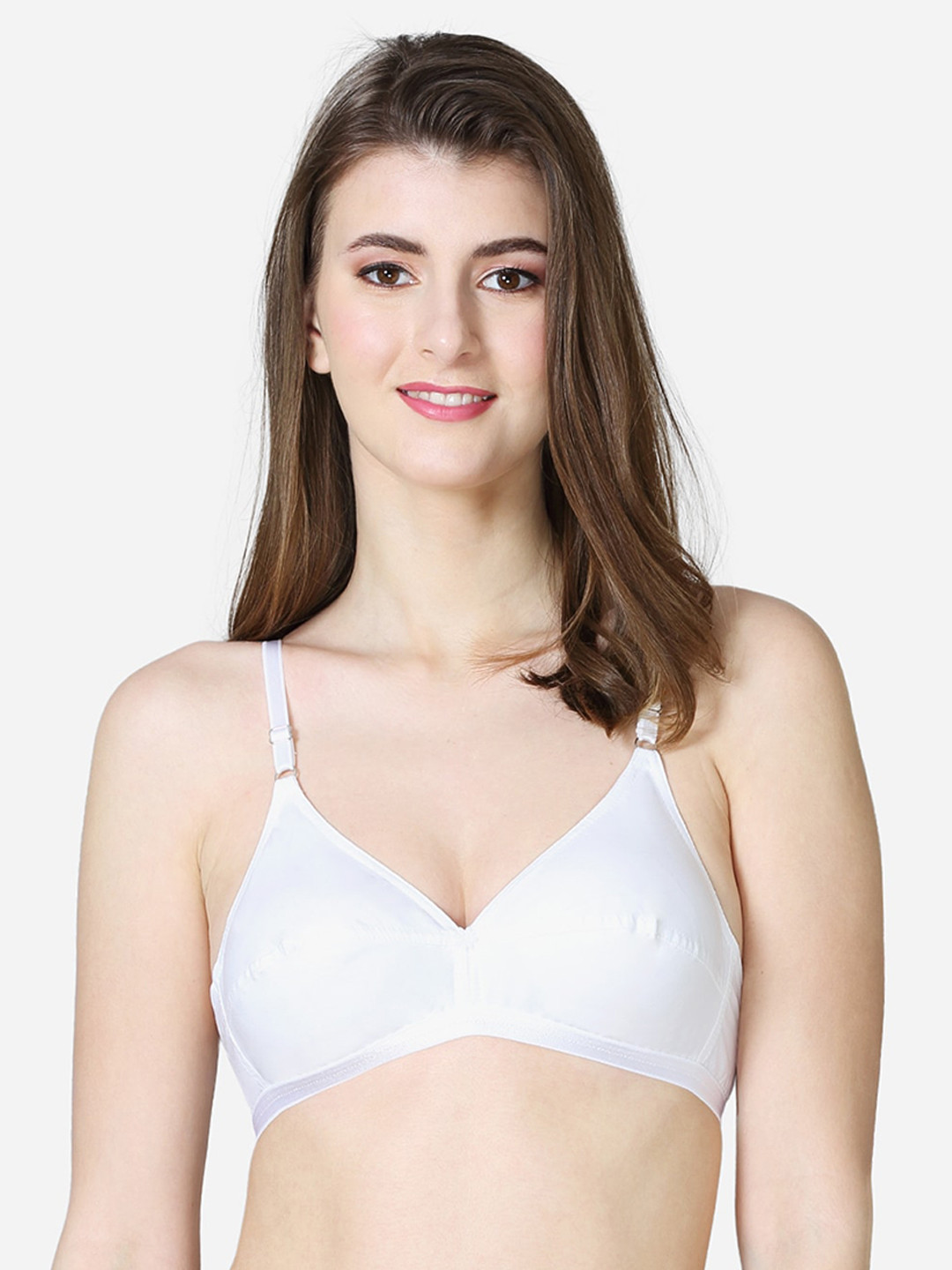 VStar White Soft seamed single layered medium coverage Cotton Bra