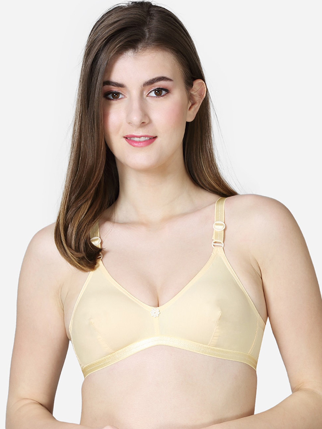 VStar Nude-Coloured Seamed single layered  darted cup Cotton Bra