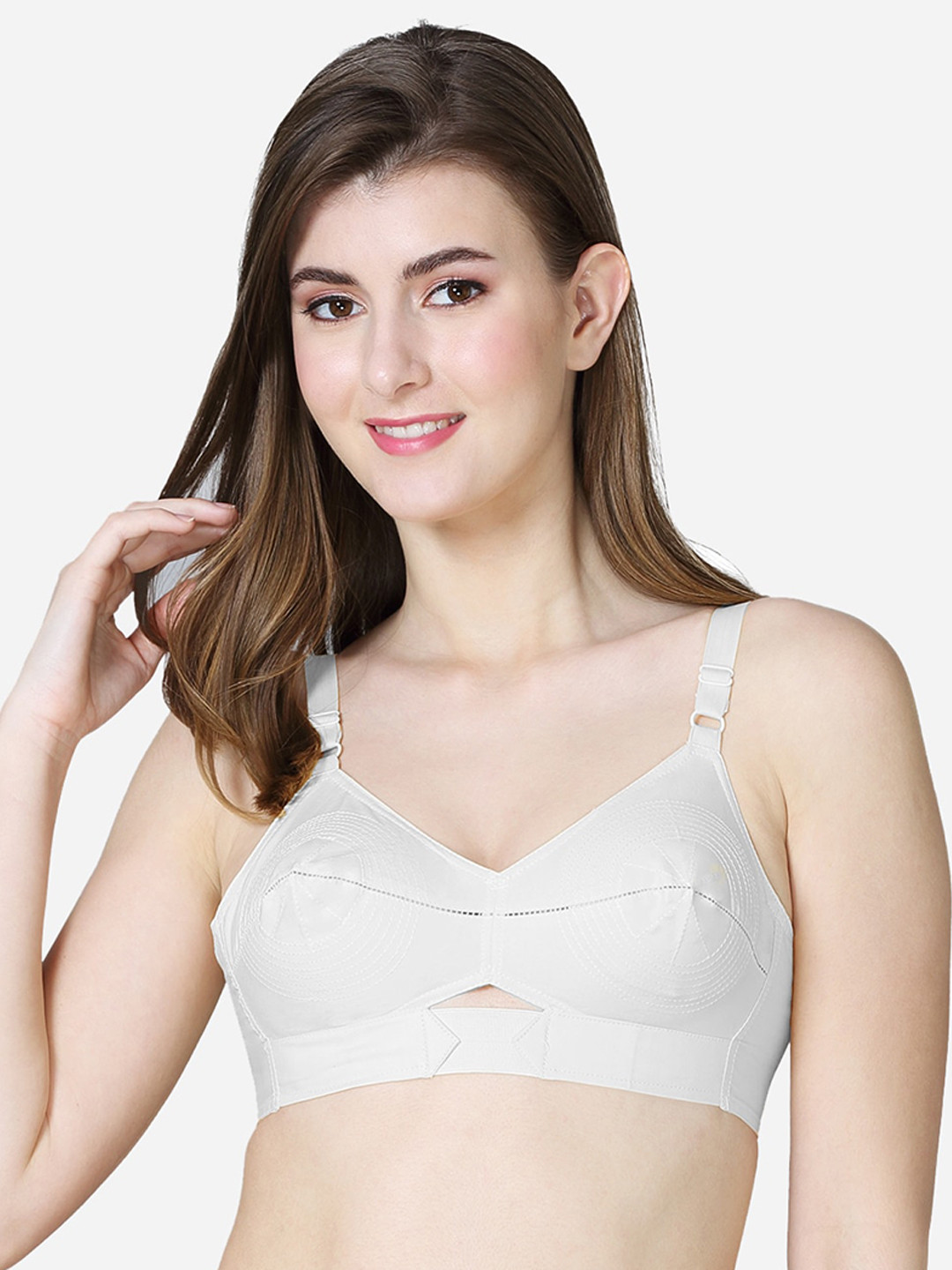 VStar White Solid Non Padded & Non Wired Solid Bra