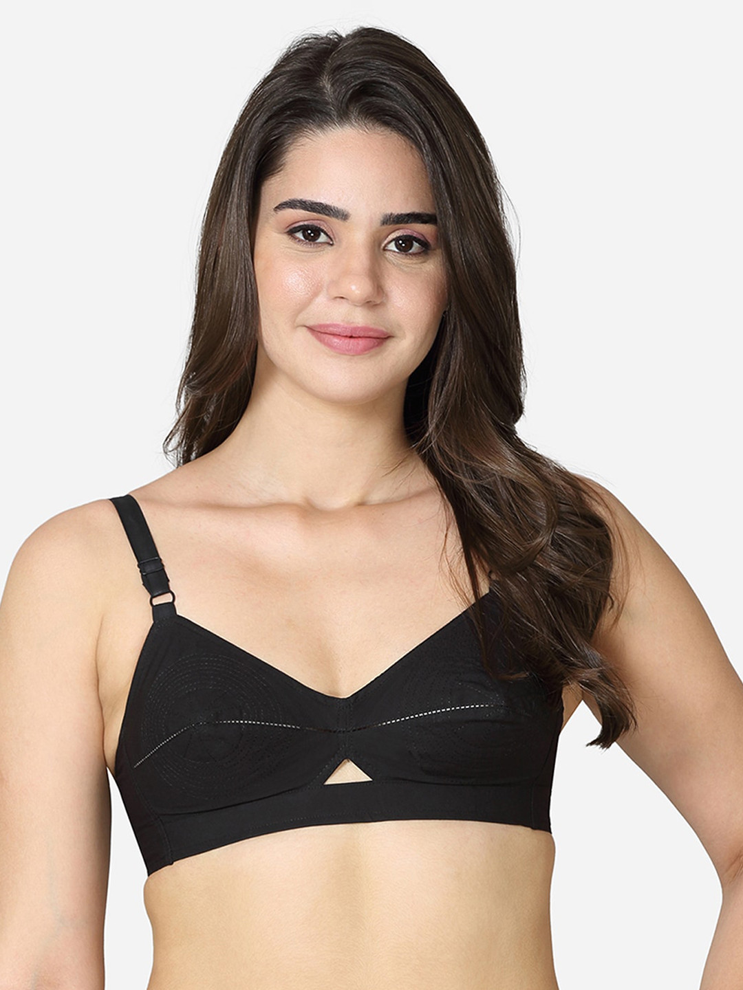 VStar Black Non Padded Non-Wired Everyday Bra-ROSE-C-BLACK