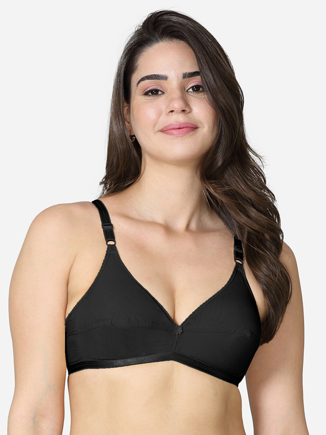 VStar Black Non Padded Non-Wired Everyday Bra-BREEZE-B-BLACK