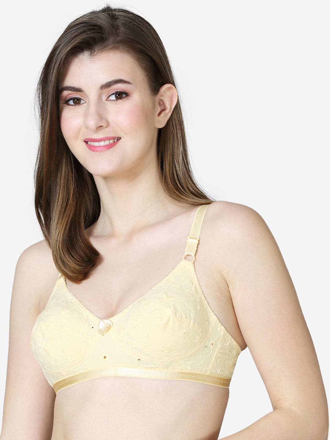 VStar Nude-Coloured Floral Non Padded Non-Wired Everyday Bra-IMAGE-B-SKIN