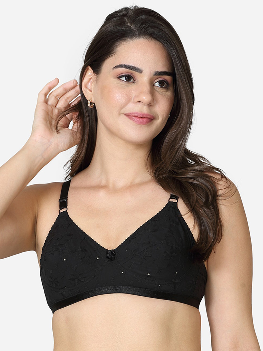 VStar Black Non Padded Non-Wired Everyday Bra-IMAGE-C-BLACK