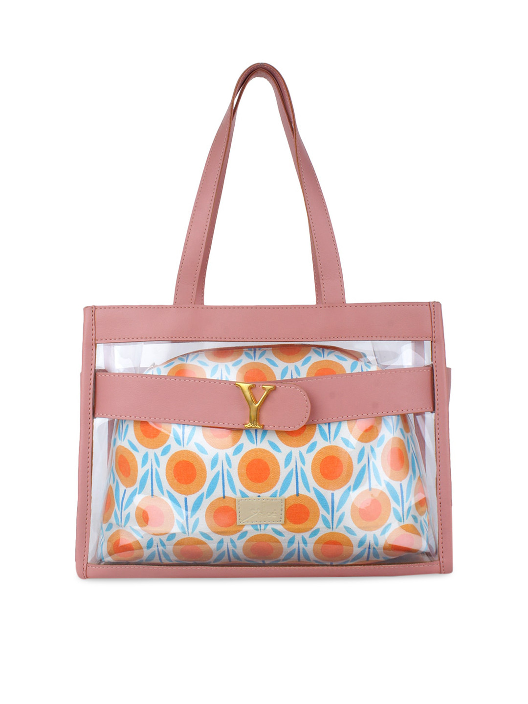 yelloe Pink transparent Shopper HandBag