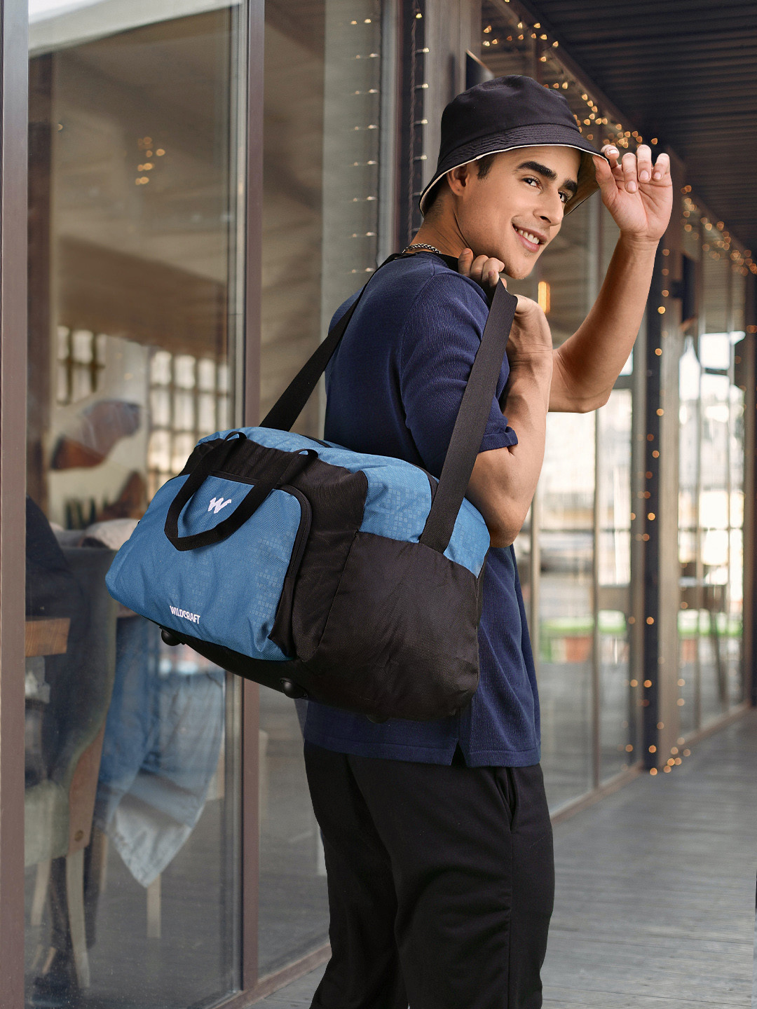 Wildcraft Unisex Blue & Black Colorblocked CT Duff 2 Duffel Bag