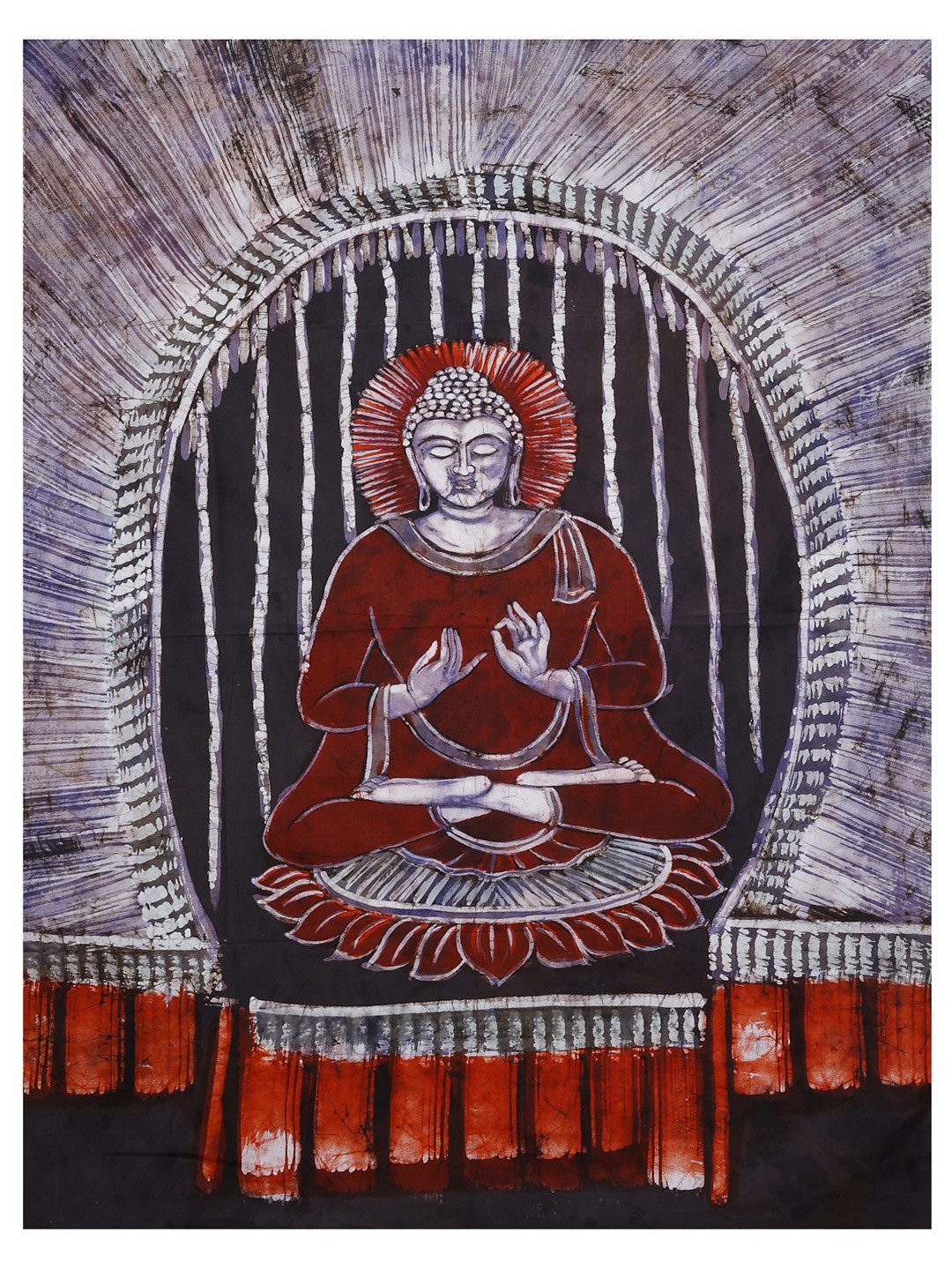 Exotic India Brown Gautam Buddha Painted Wall Art