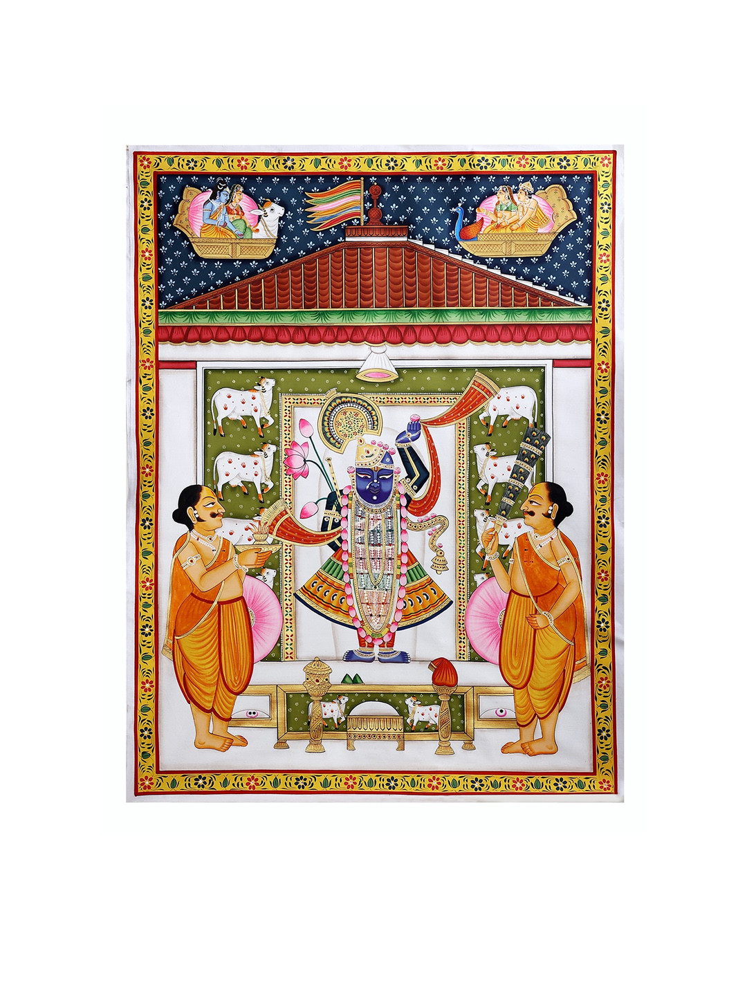 Exotic India Lord Shrinath Ji Cotton Watercolor Painting