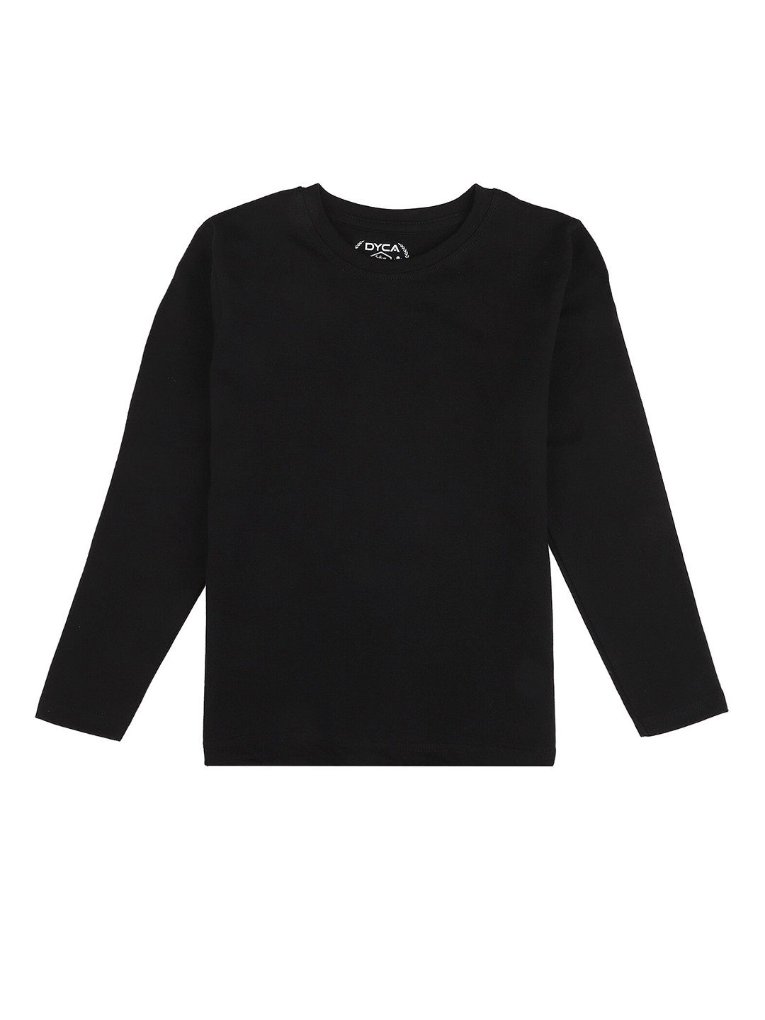 DYCA Boys Black Round Neck Full Sleeves T-shirt