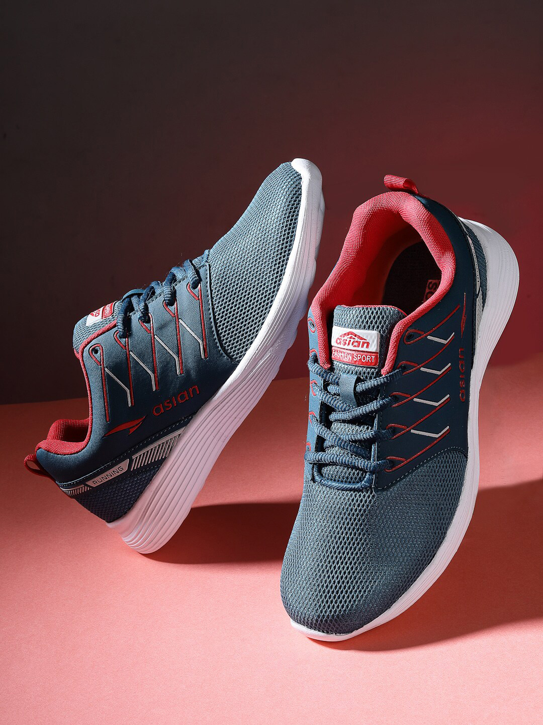 ASIAN Men Turquoise Blue Mesh Running Shoes