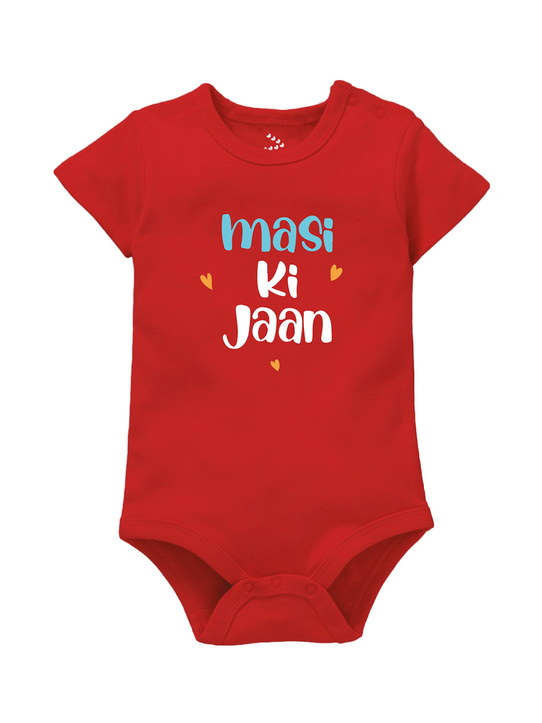 Zeezeezoo Infant Red Maasi Ki Baby Jaan Printed Bodysuit