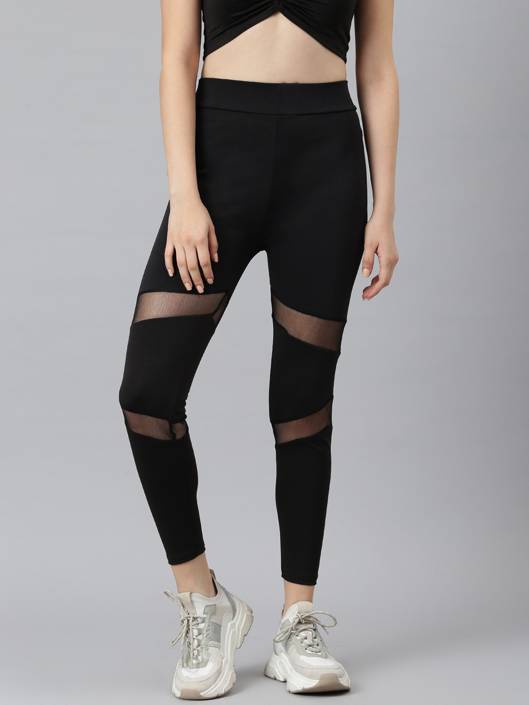 Aarika Women Black Solid Slim-Fit Ankle-Length Rapid Dry Track Pant