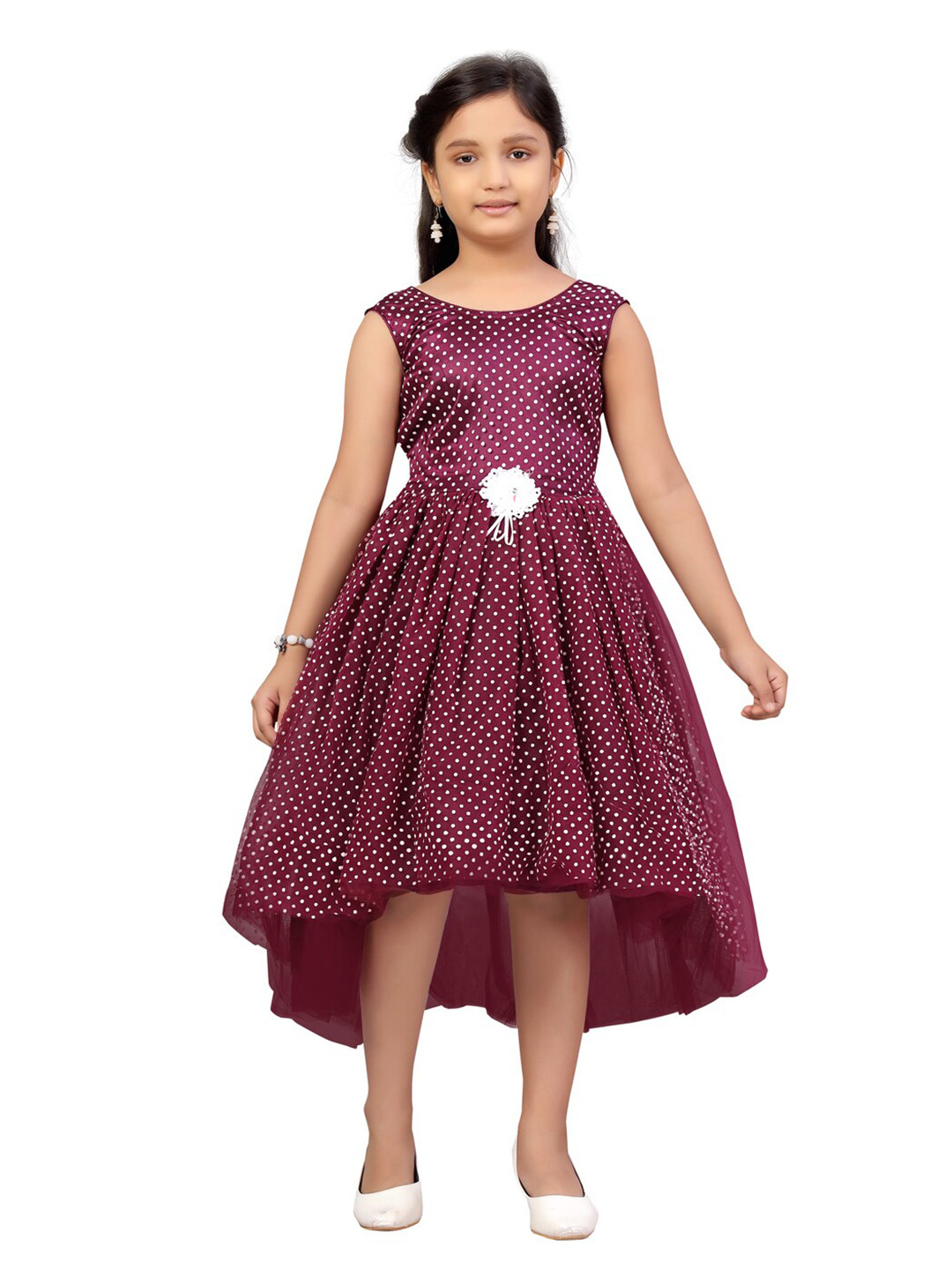 Aarika Girls Purple Cotton Dress