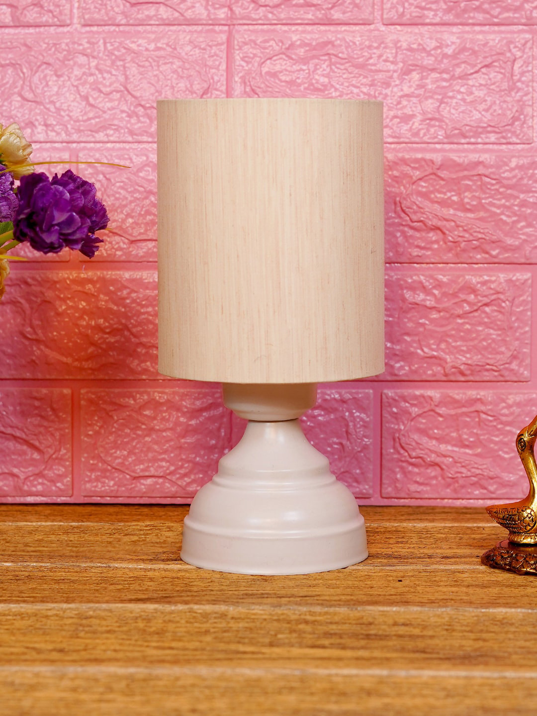 foziq White & Cream Solid Table Lamps