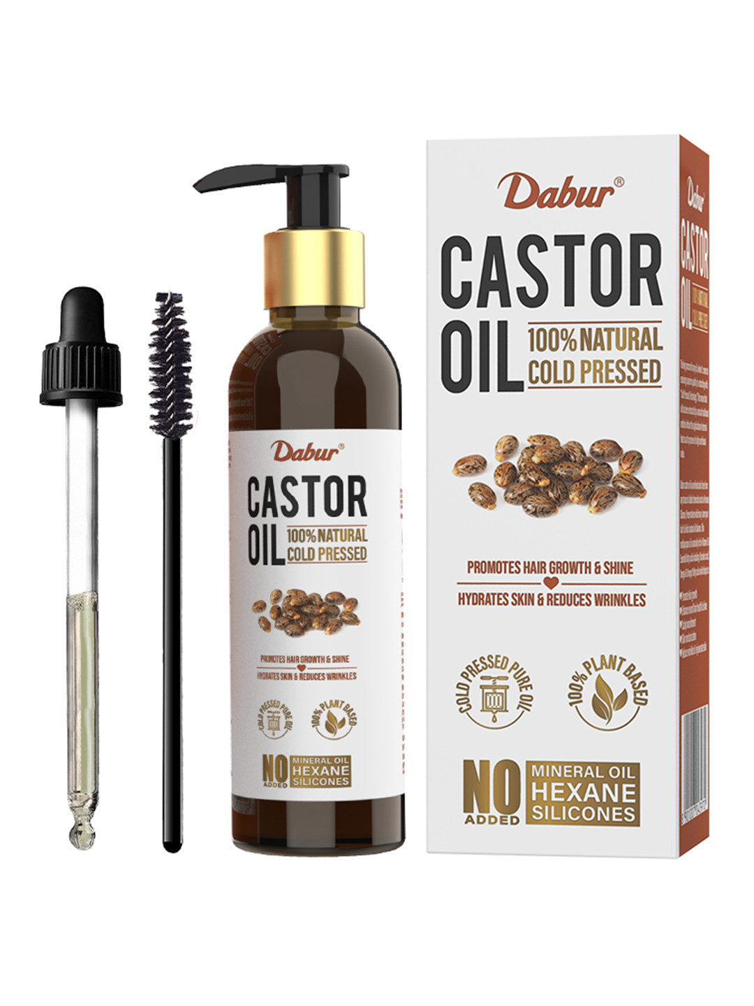 Dabur 100% Natural Cold Pressed Castor Oil To Promote Hair Growth & Shine - 200 ml
