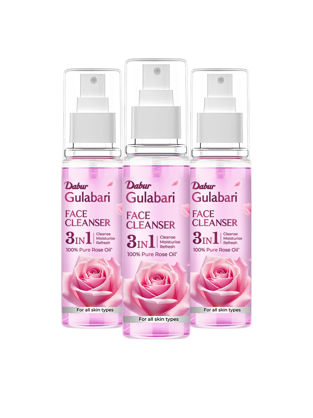 Dabur Gulabari Set Of 3 Rose Glow Face Cleanser For Balanced & Hydrated Skin- 100ml Each
