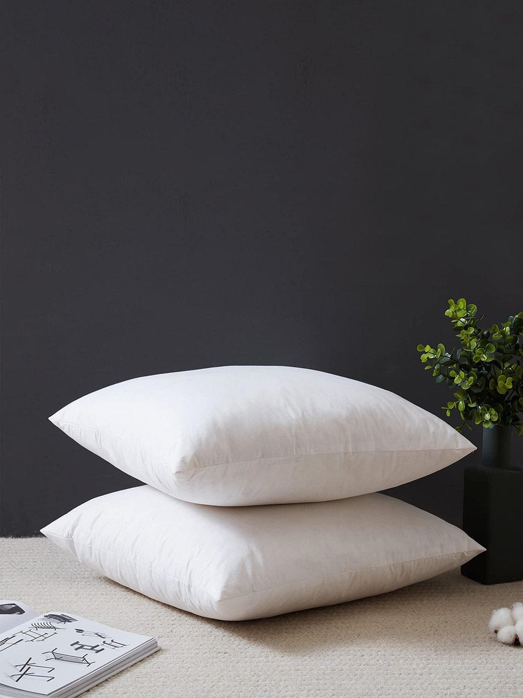 Bajo's White Set Of 2 Solid Cushion Inserts