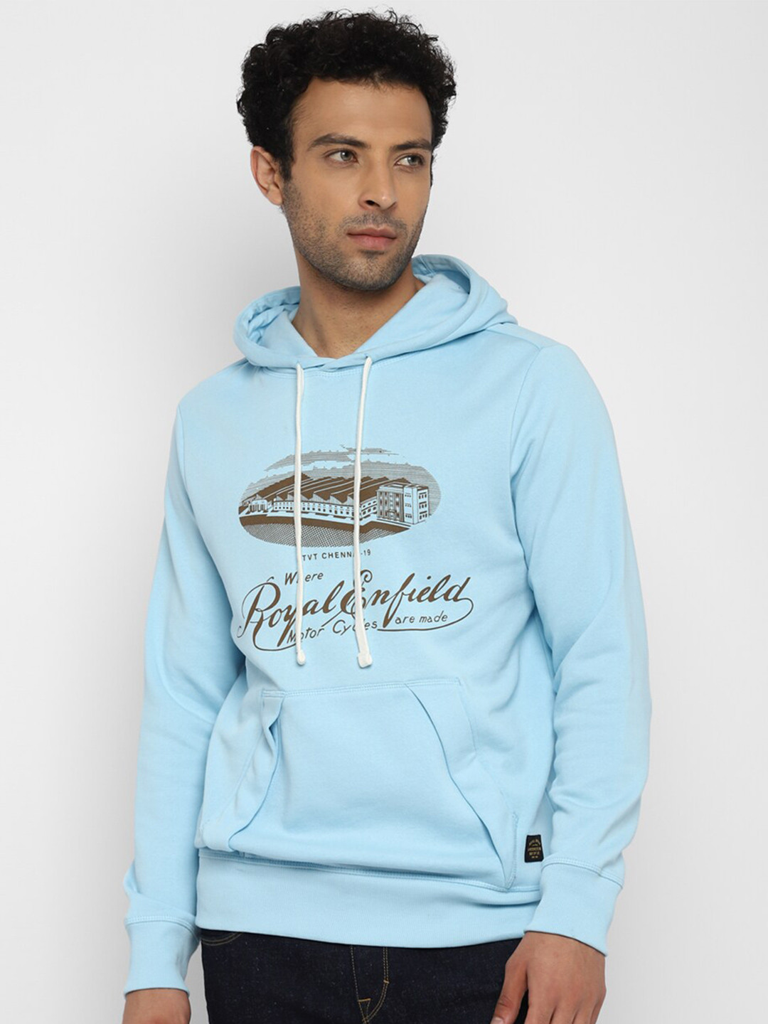 Royal Enfield Men Blue Printed Sweatshirt